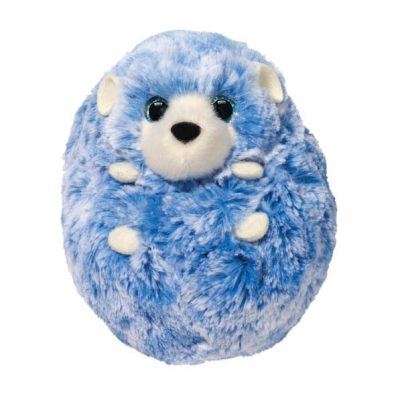 blue hedgehog among plush