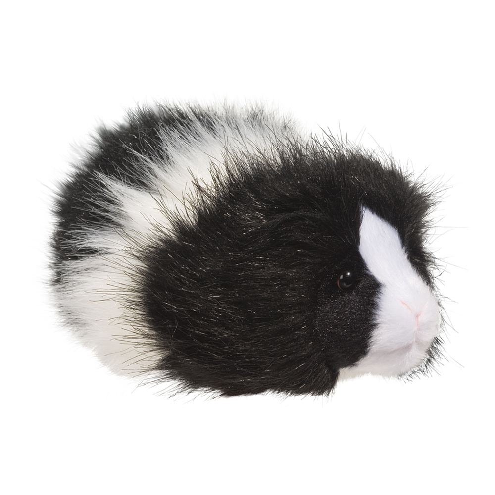 Douglas Cuddle Toys Angora The Black White Guinea Pig Stuffed Animal Toy 9x 4 for sale online 