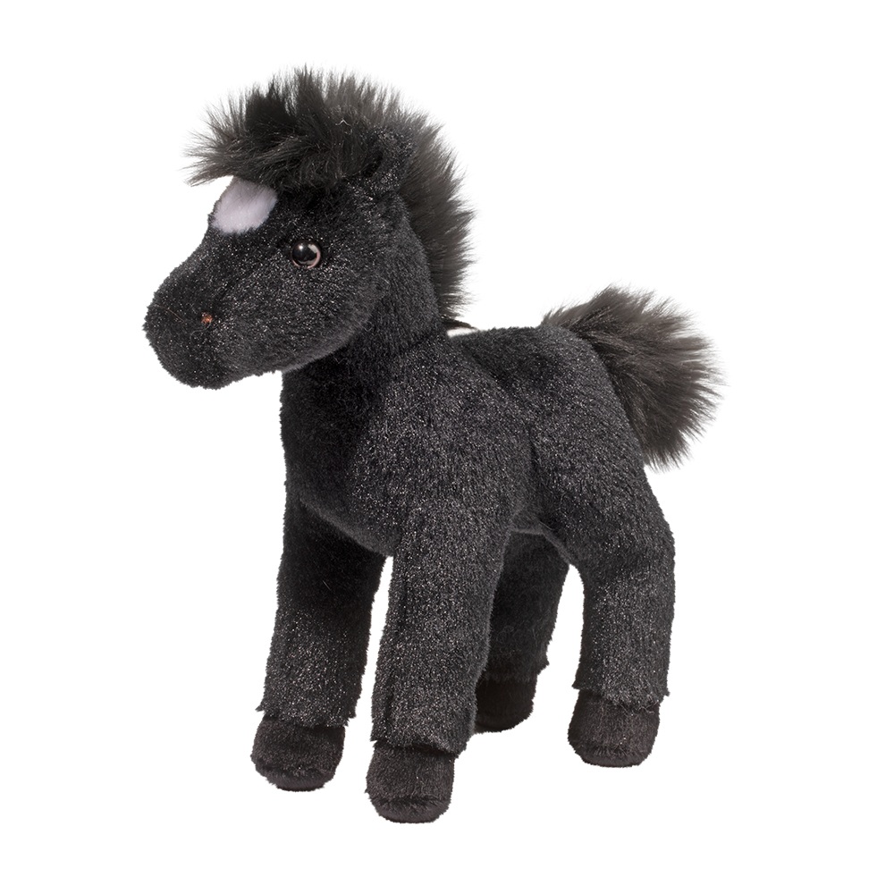 black stuffed horse