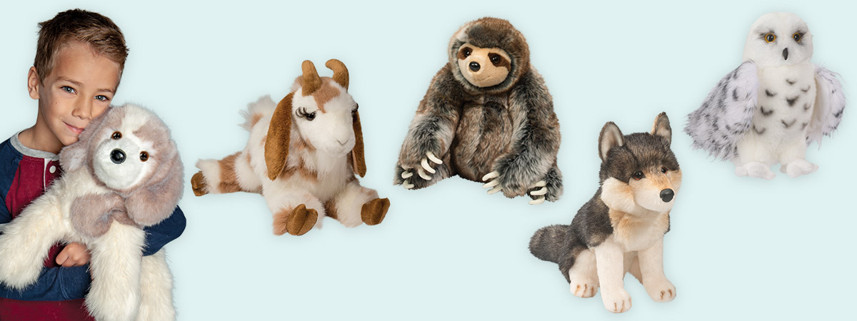 Douglas Cuddle Toys Angora The Black White Guinea Pig Stuffed Animal Toy 9x 4 for sale online 