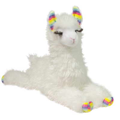 Fluffy white stuffed animal llama.