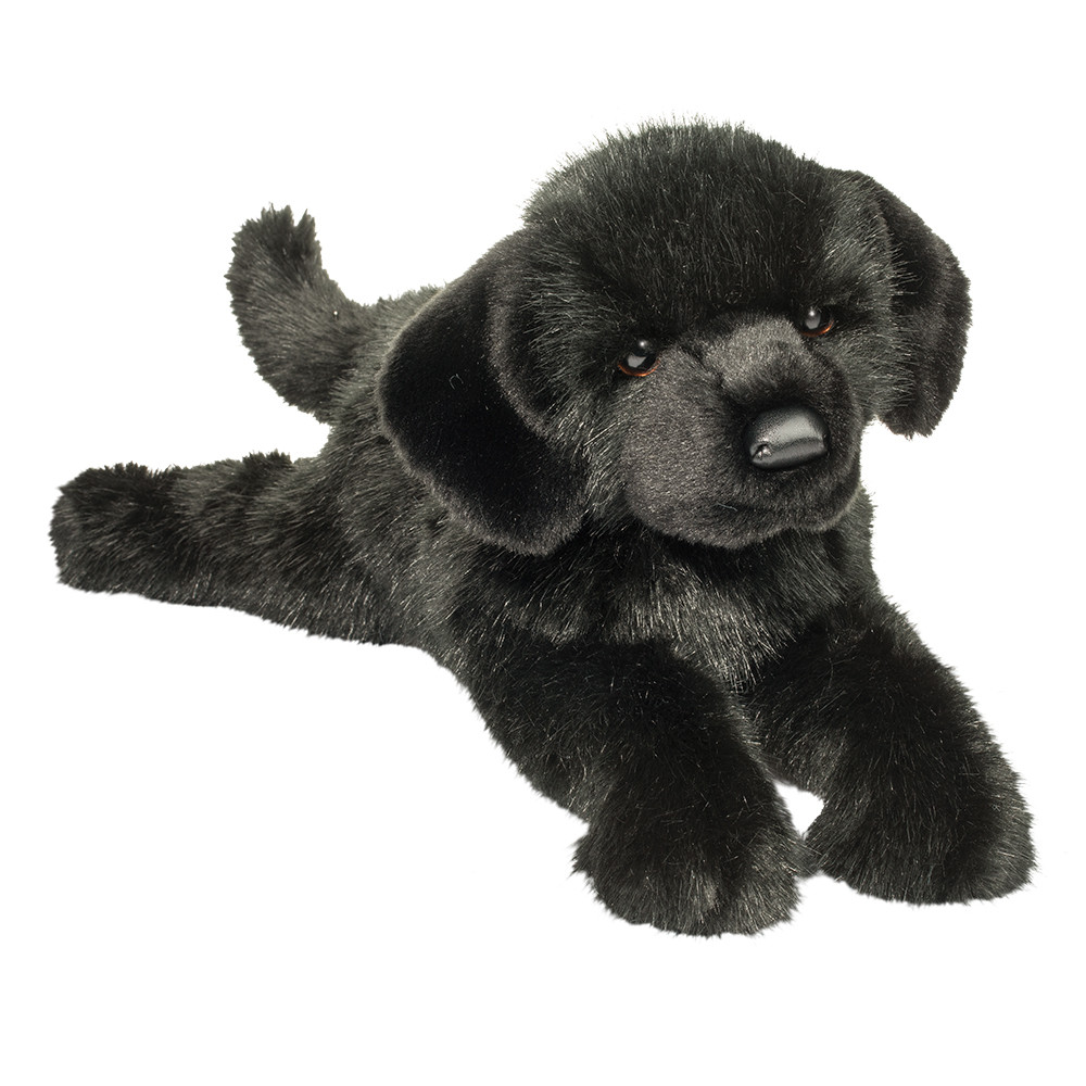 stuffed black labrador toy