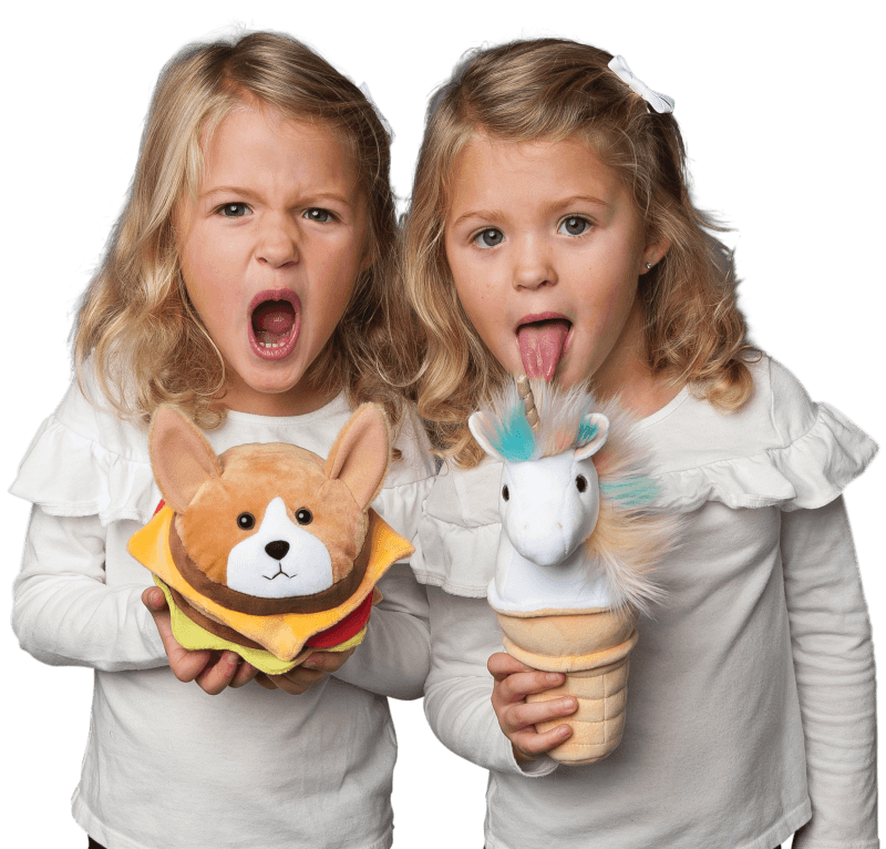 kids and stuffed animals