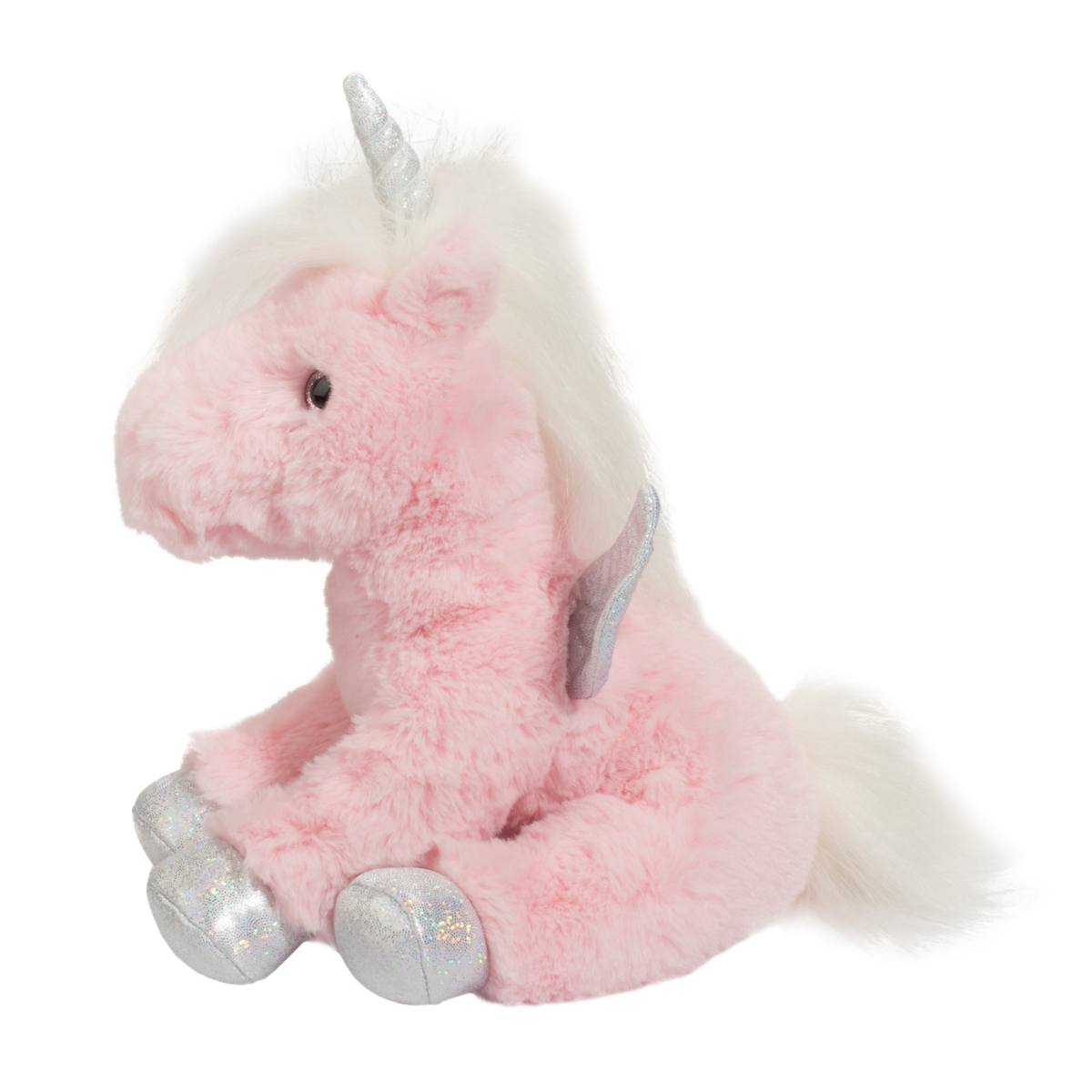 Douglas Cuddle Toys Nella Pink UNICORN Fur Fuzzle Sparkle Soft  New w/Tags 