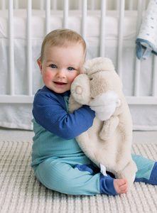 Douglas Baby BLUE TEDDY BEAR Lil Snuggler Plush Blankie Blanket Cuddle Toy NEW 
