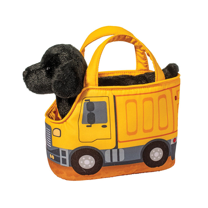 Construction Truck Pet Sak w/ Black Lab